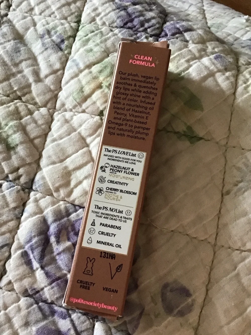 New Polite Society Polite Pout Glossy Lip Balm French Caramel Brown Vegan